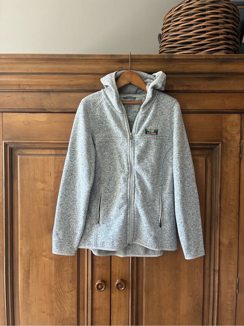L.L. Bean Women’s Grey Full-Zip Hooded Fleece Jacket